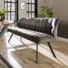Esstischbank Polsterbank Raster Samt 180 Industrial Grau-Vintagehaus Hot