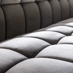 Esstischbank Polsterbank Raster Samt 180 Industrial Grau-Vintagehaus Hot