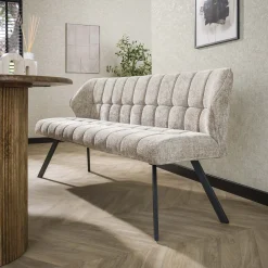 Esstischbank Polsterbank Raster Strukturstoff 180 Industrial Sand-Vintagehaus Sale