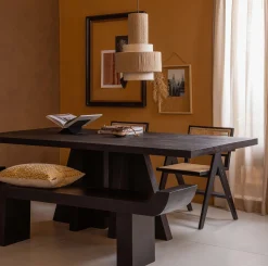 Esstischbank Sitzbank Japandi Lox 180 cm Mangholz schwarz-WOOOD Clearance