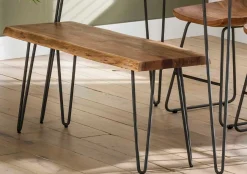 Esstischbank Sitzbank Palu Industrial Massivholz Baumkante 100-Vintagehaus New