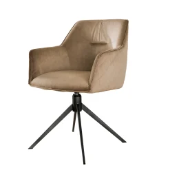 Esstischstuhl Armlehnstuhl Pull Raute drehbar Samt Champagner-Vintagehaus New