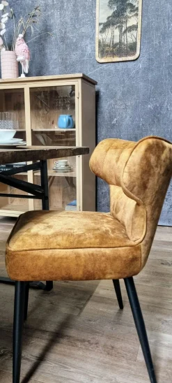 Esstischstuhl Esszimmerstuhl Zinno Gold-Braun-PTMD New