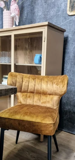 Esstischstuhl Esszimmerstuhl Zinno Gold-Braun-PTMD New