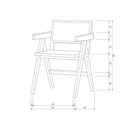 Esstischstuhl Esszimmerstuhl Armlehnstuhl Gunnar Rattan schwarz-WOOOD Clearance