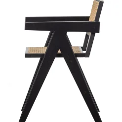 Esstischstuhl Esszimmerstuhl Armlehnstuhl Gunnar Rattan schwarz-WOOOD Clearance