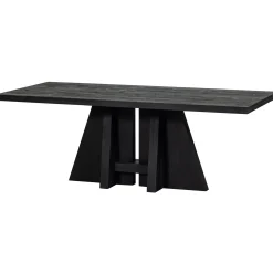 Esszimmer-Set Tripoli Massivholztisch, Bank & zwei Stühle schwarz-WOOOD Outlet