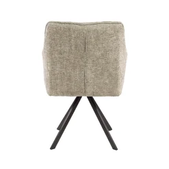 Esszimmerstuhl Armlehnstuhl Raster Drehbar Strukturstoff Sand-Vintagehaus New