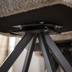 Esszimmerstuhl Armlehnstuhl Raster Drehbar Strukturstoff Sand-Vintagehaus New