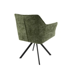 Esszimmerstuhl Armlehnstuhl Raster Drehbar Strukturstoff Grün-Vintagehaus Outlet