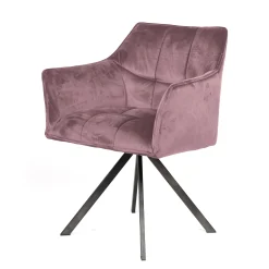 Esszimmerstuhl Armlehnstuhl Raster Drehbar Samt Rosa-Vintagehaus Best