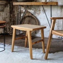 Esszimmerstuhl Armlehnstuhl Nova Teak Rattan Wiener Geflecht-Raw Materials Clearance