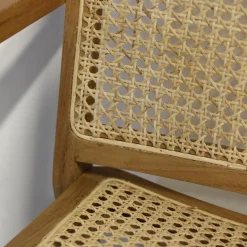 Esszimmerstuhl Armlehnstuhl Nova Teak Rattan Wiener Geflecht-Raw Materials Clearance