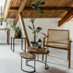 Esszimmerstuhl Armlehnstuhl Nova Teak Rattan Wiener Geflecht-Raw Materials Clearance