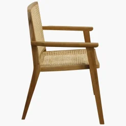 Esszimmerstuhl Armlehnstuhl Nova Teak Rattan Wiener Geflecht-Raw Materials Clearance