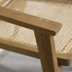 Esszimmerstuhl Armlehnstuhl Nova Teak Rattan Wiener Geflecht-Raw Materials Clearance