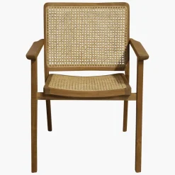 Esszimmerstuhl Armlehnstuhl Nova Teak Rattan Wiener Geflecht-Raw Materials Clearance