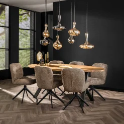 Esszimmerstuhl Drehstuhl Polsterstuhl Comfort Boucle Taupe-Vintagehaus Sale