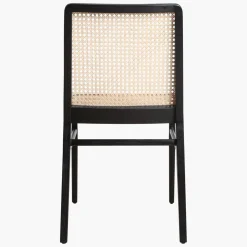 Esszimmerstuhl Novita Teak Rattan Wiener Geflecht Schwarz-Raw Materials Online