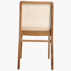 Esszimmerstuhl Novita Teak Rattan Wiener Geflecht Braun-Raw Materials Online