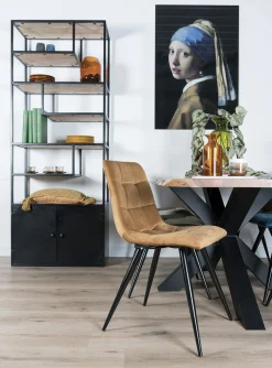 Esszimmerstuhl Squares Velvet Ocker-Vintagehaus