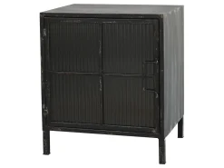 Factory Kleiner Schrank Nachttisch Vintage Gerilltes Glas-Chic Antique Sale