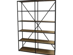 Französisches Doppelregal David Vintage Metall 6 Holzböden-Chic Antique Best