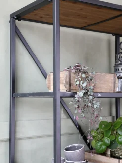 Französisches Doppelregal David Vintage Metall 6 Holzböden-Chic Antique Best