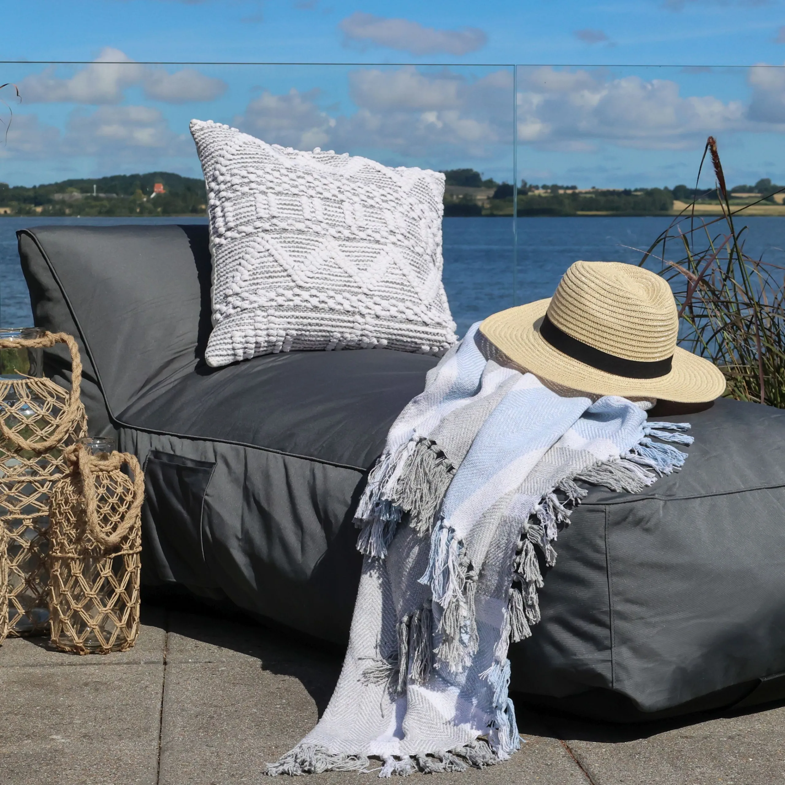 Garten Lounger Tagesbetten Outdoor Einzelliege Anthrazit-Chic Antique New