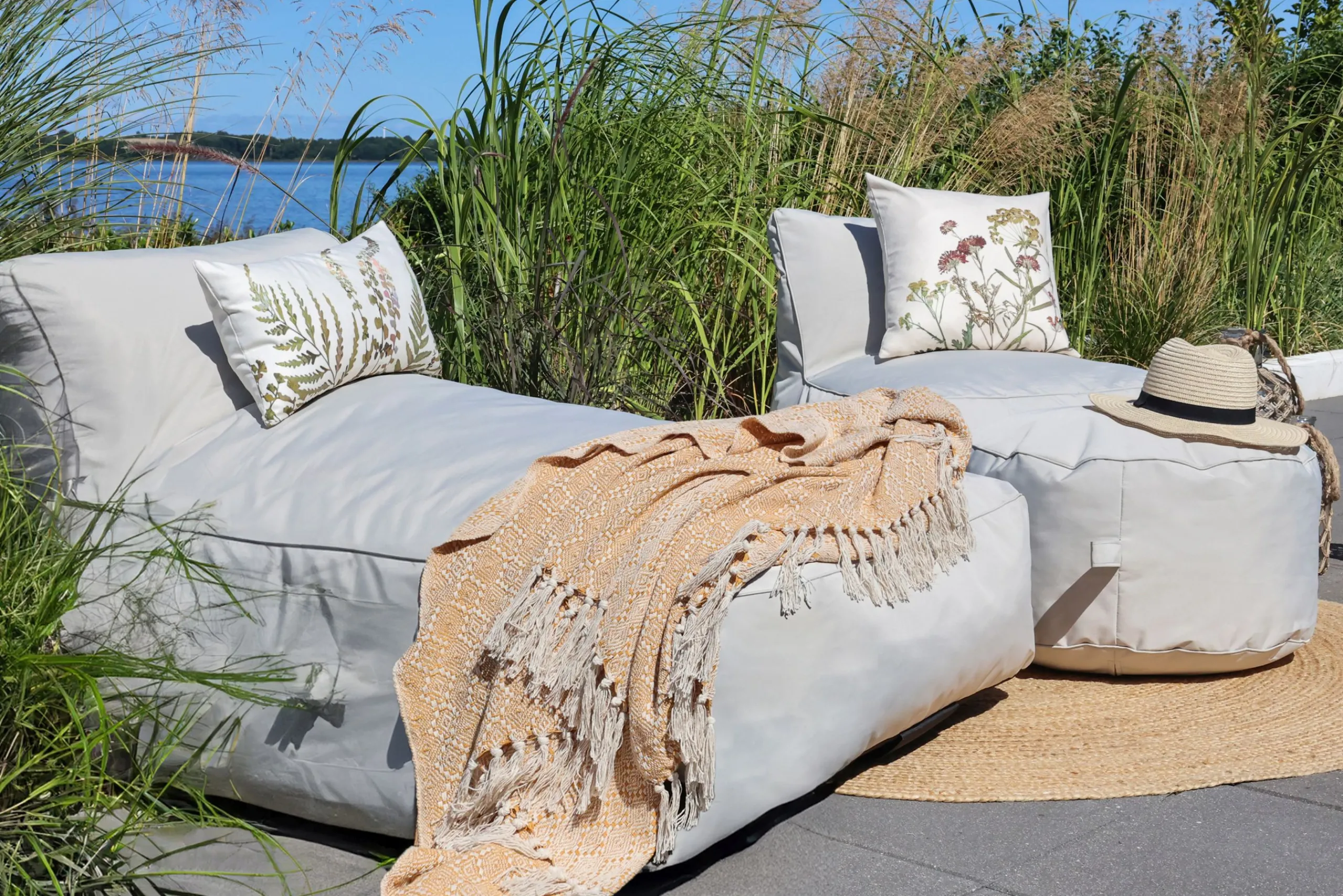 Garten Lounger Tagesbetten Outdoor Doppelliege Beige-Chic Antique Online