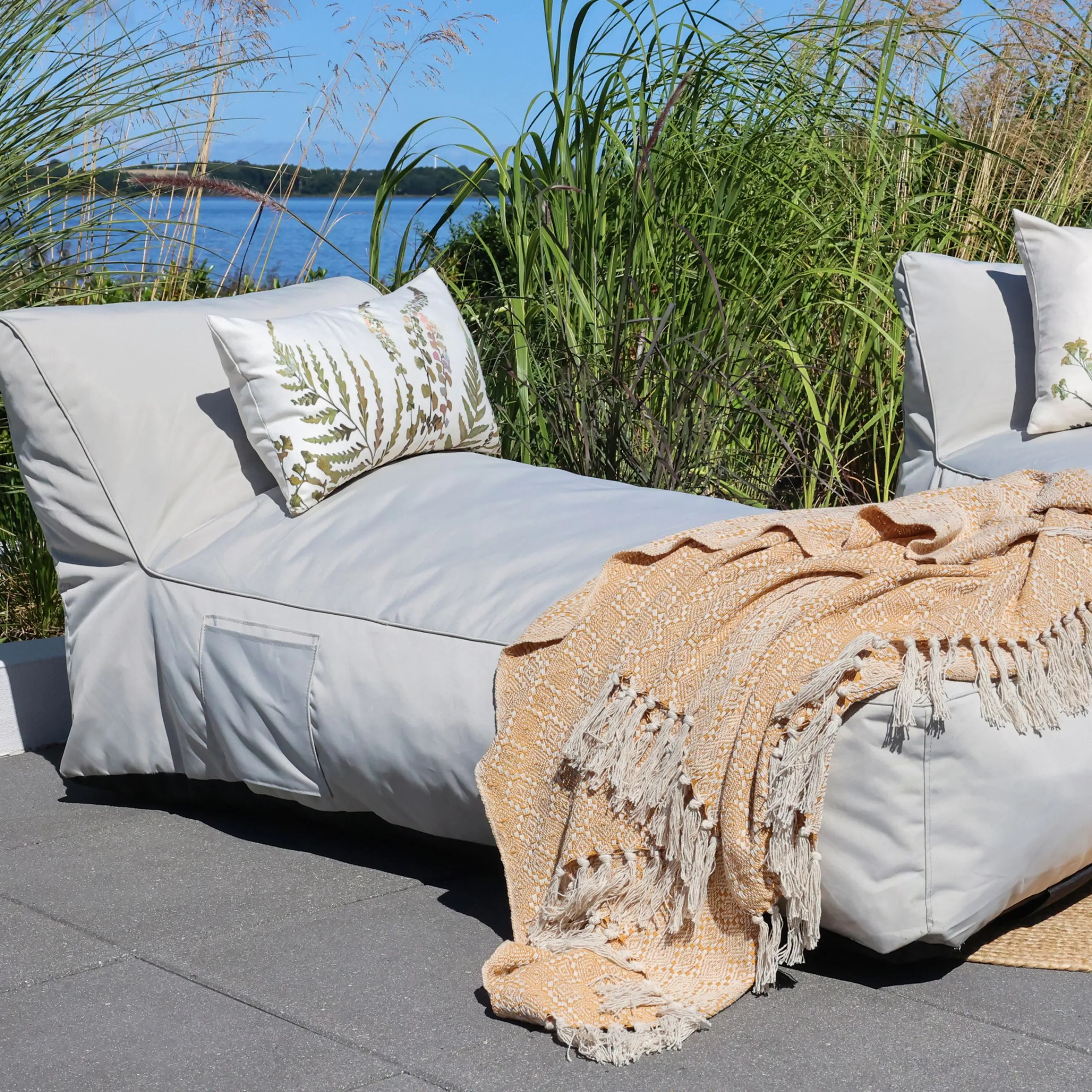 Garten Lounger Tagesbetten Outdoor Einzelliege Beige-Chic Antique