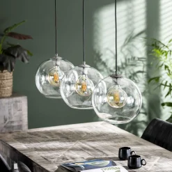 Hängelampe Ball Sphere Klarglas 3er Ø30-Vintagehaus Lampen New