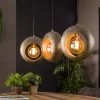 Hängelampe Industrial Full Moon Circle 3er Antik Bronze Metall-Vintagehaus Lampen Sale