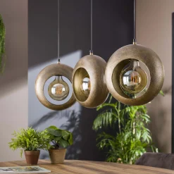 Hängelampe Industrial Full Moon Circle 3er Antik Bronze Metall-Vintagehaus Lampen Sale