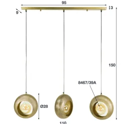 Hängelampe Industrial Full Moon Circle 3er Antik Bronze Metall-Vintagehaus Lampen Sale