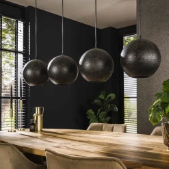 Hängelampe Industrial Punch 4 Kugeln Metall Perforiert-Vintagehaus Lampen New