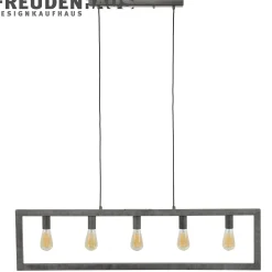 Hängelampe Metallrahmen 5er Industrial-Vintagehaus Lampen Discount