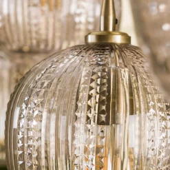 Hängelampe Retro Diamant 5 Schirme Bernsteinfarben-Vintagehaus Lampen Discount