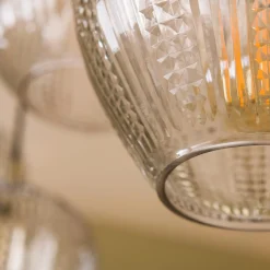 Hängelampe Retro Diamant 5 Schirme Bernsteinfarben-Vintagehaus Lampen Discount