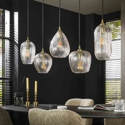 Hängelampe Retro Diamant 5 Schirme Bernsteinfarben-Vintagehaus Lampen Discount