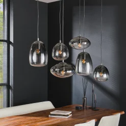 Hängelampe Retro Mixed 6er Vintage Rauchglas-Vintagehaus Lampen Clearance