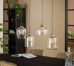 Hängelampe Retro Mixed 4er Klarglas-Vintagehaus Lampen Clearance
