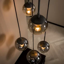 Hängelampe Shaded Bubble 5er Gestuft Rauchglas-Vintagehaus Lampen New