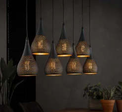 Hängelampe Vintage Tropfen Industrial Dots 7 Schirme Ø 15cm-Vintagehaus Lampen Clearance