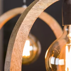 Hängelampe Wooden Circle 3er aus Mangoholz-Vintagehaus Lampen Outlet