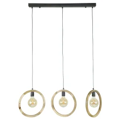 Hängelampe Wooden Circle 3er aus Mangoholz-Vintagehaus Lampen Outlet