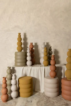 Hocker Beistelltisch Couchtisch Dakar Organic Metall Gelb-PTMD Clearance