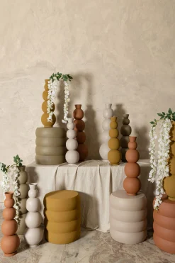 Hocker Beistelltisch Couchtisch Dakar Organic Metall Gelb-PTMD Clearance