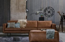 Hocker Leder Rodeo Pouf Cognac-BePureHome