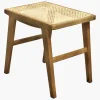 Hocker Nova Teak Rattan Wiener Geflecht-Raw Materials